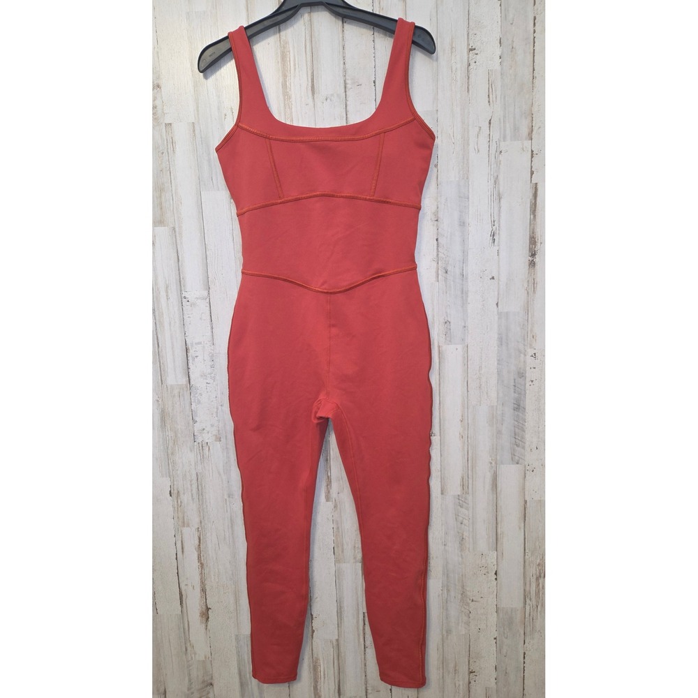 Fabletics women L Scuba Jumpsuit Body suit Onesie padded Shelf-Bra